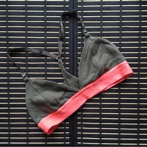 Lululemon neon orange logo band olive bralette cotton 4